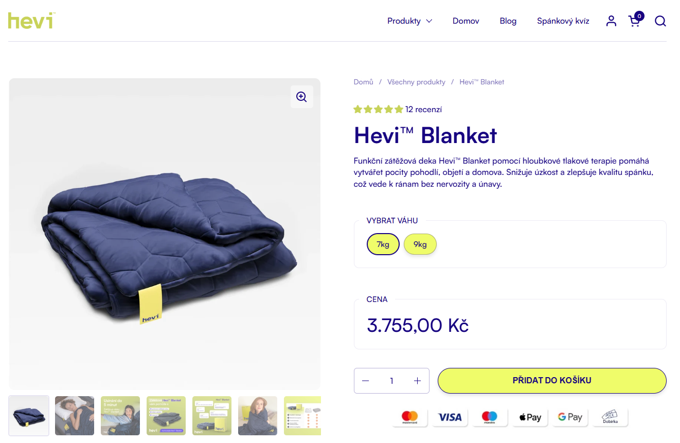 Hevi Blanket recenze a zkušenosti logo