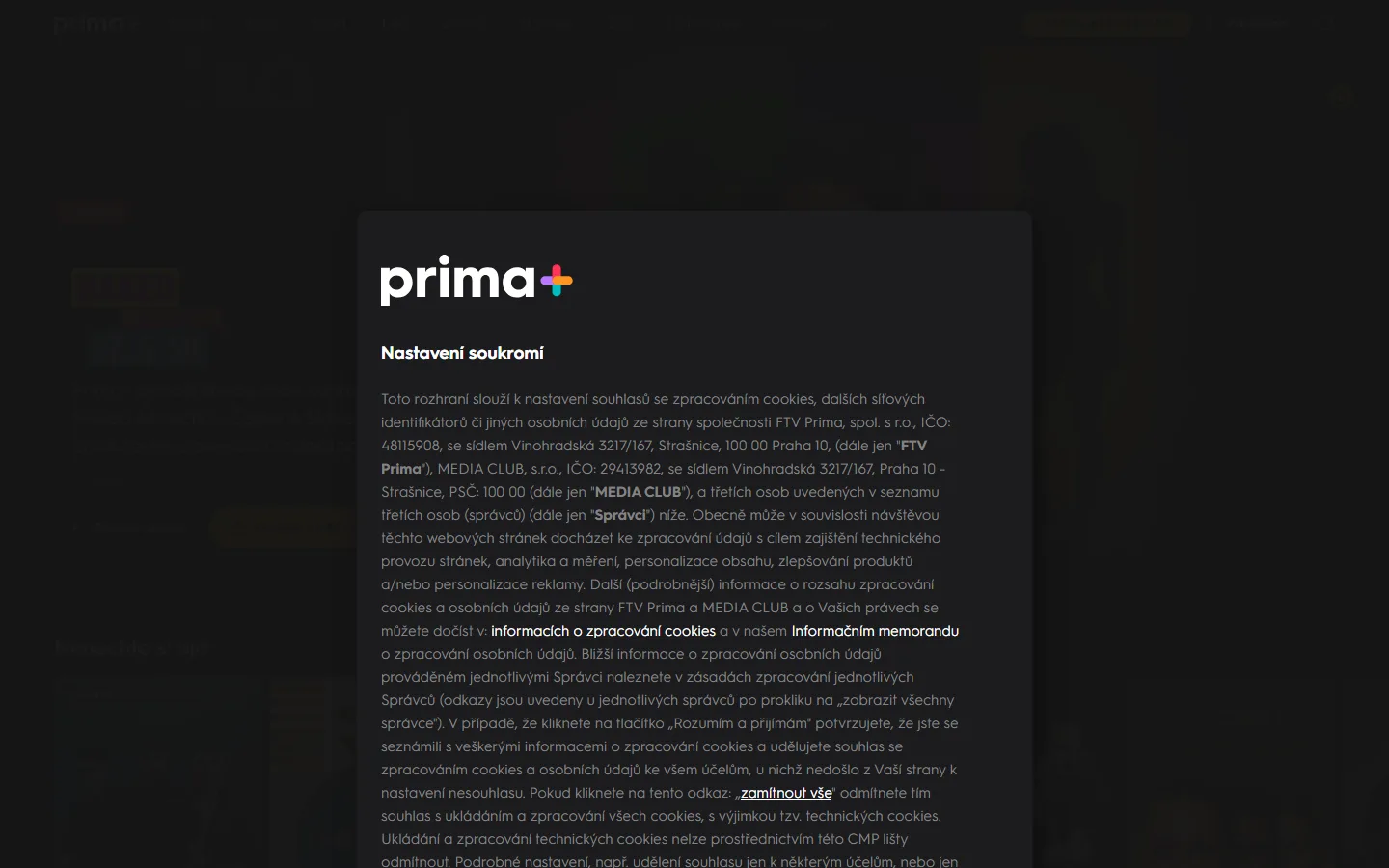 Prima+ cena 2026: tarify, co obsahuje a jak zrušit předplatné